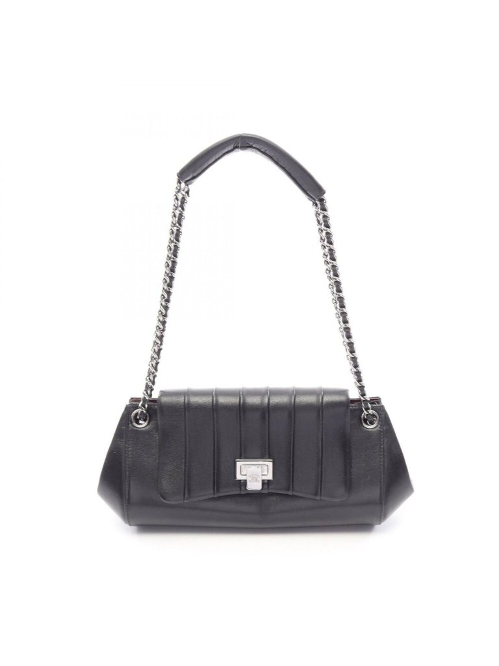 Chanel Shoulder Bag Mademoiselle Black Lambskin Chain